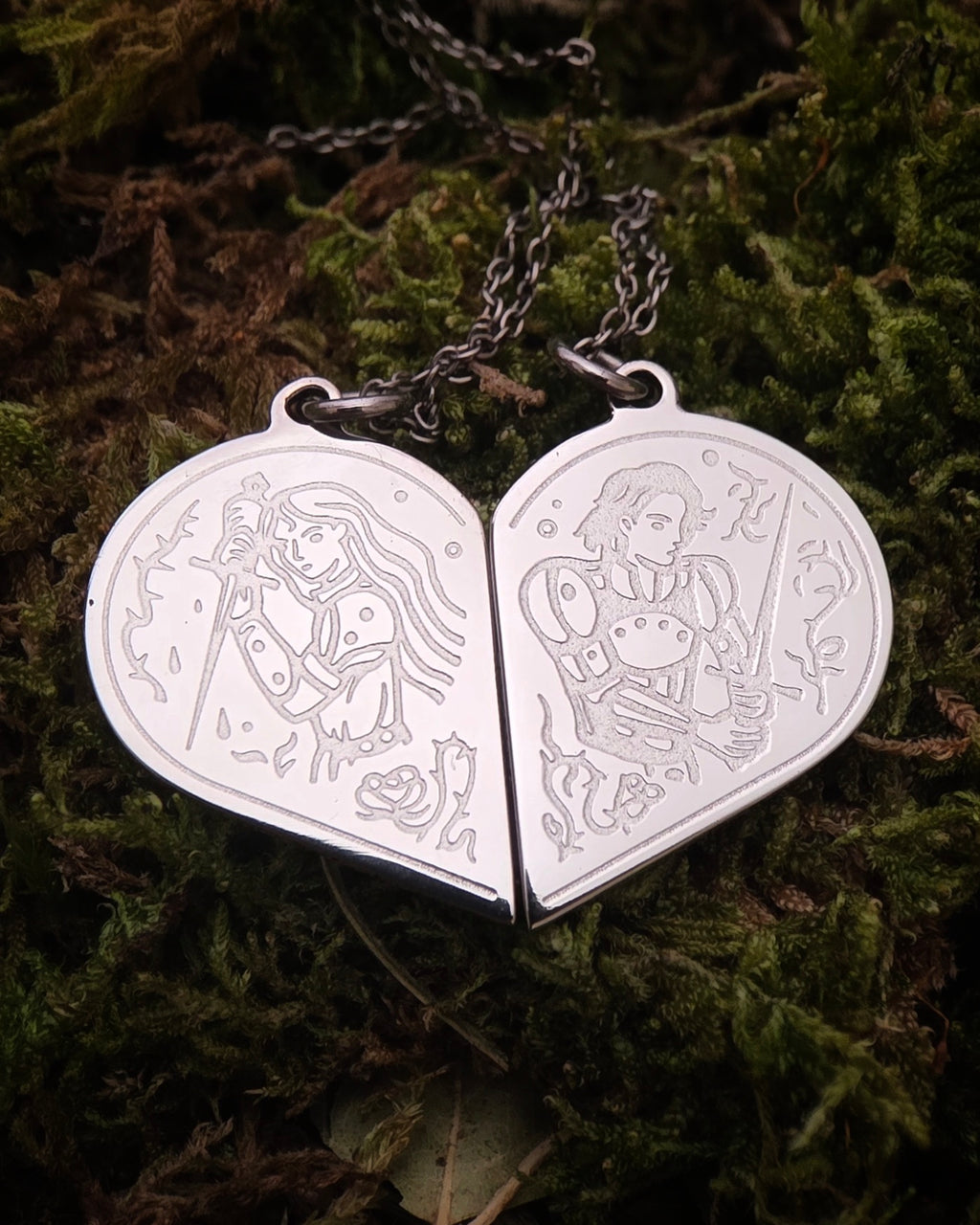 “As One” - Titanium Couples Pendant Set