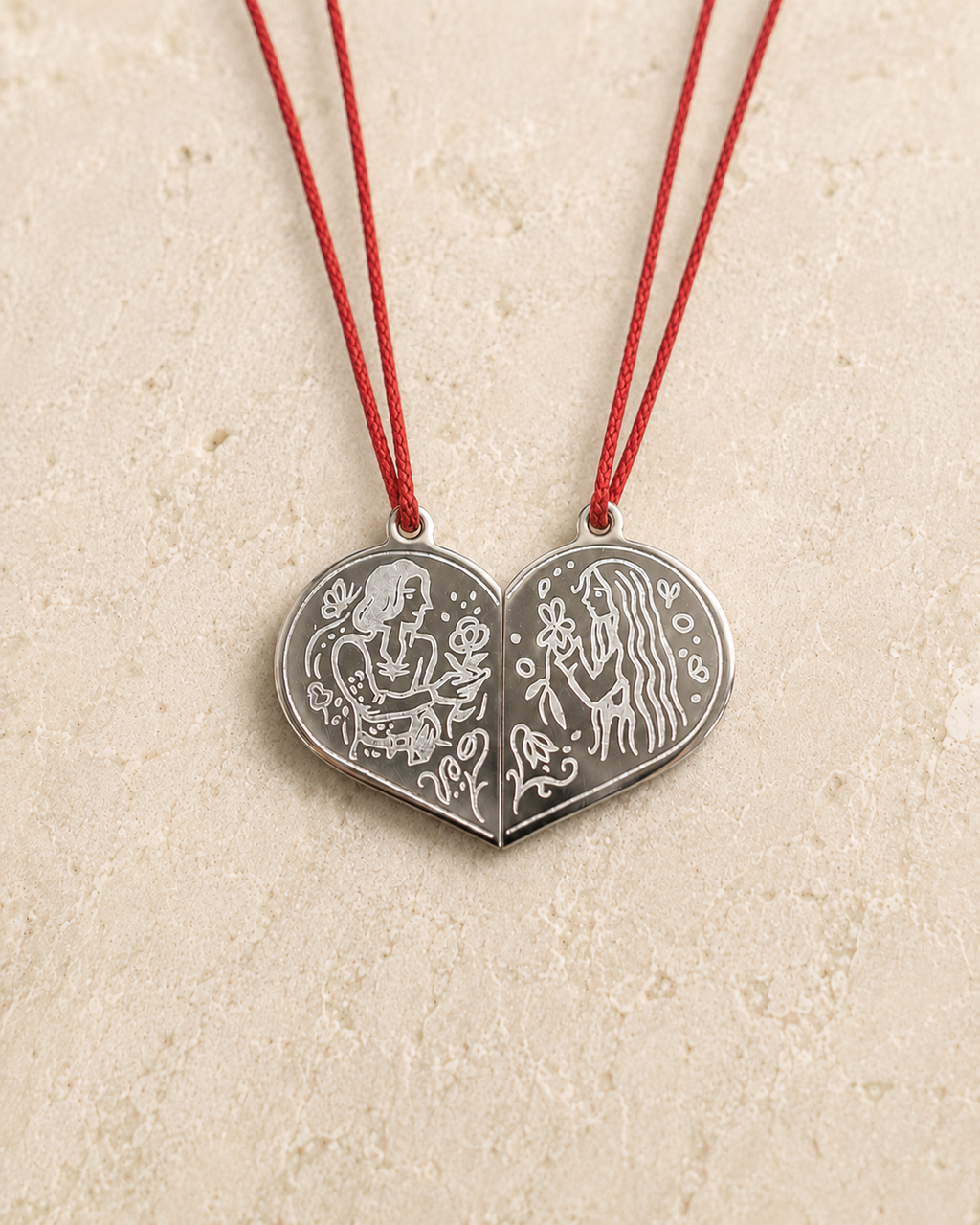 “As One” - Titanium Couples Pendant Set