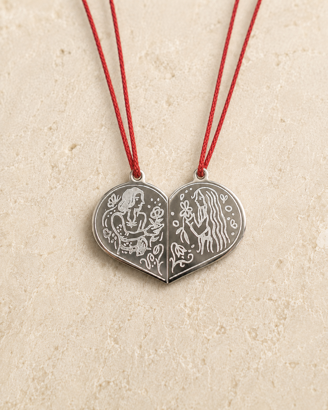 “As One” - Titanium Couples Pendant Set