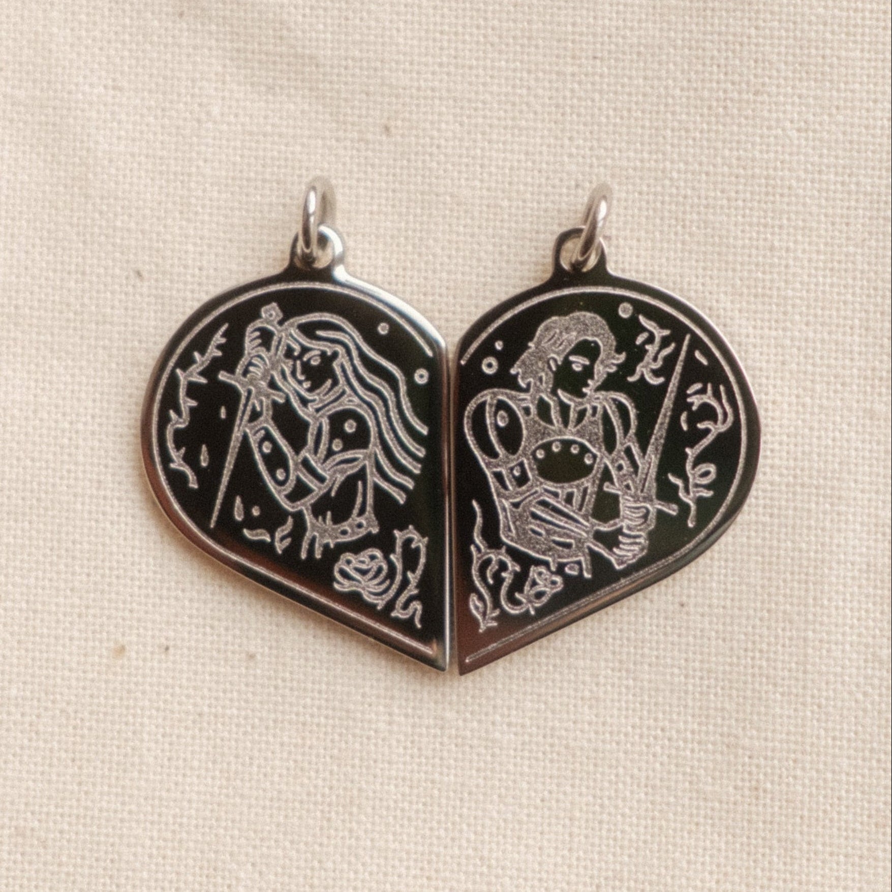 “As One” - Titanium Couples Pendant Set