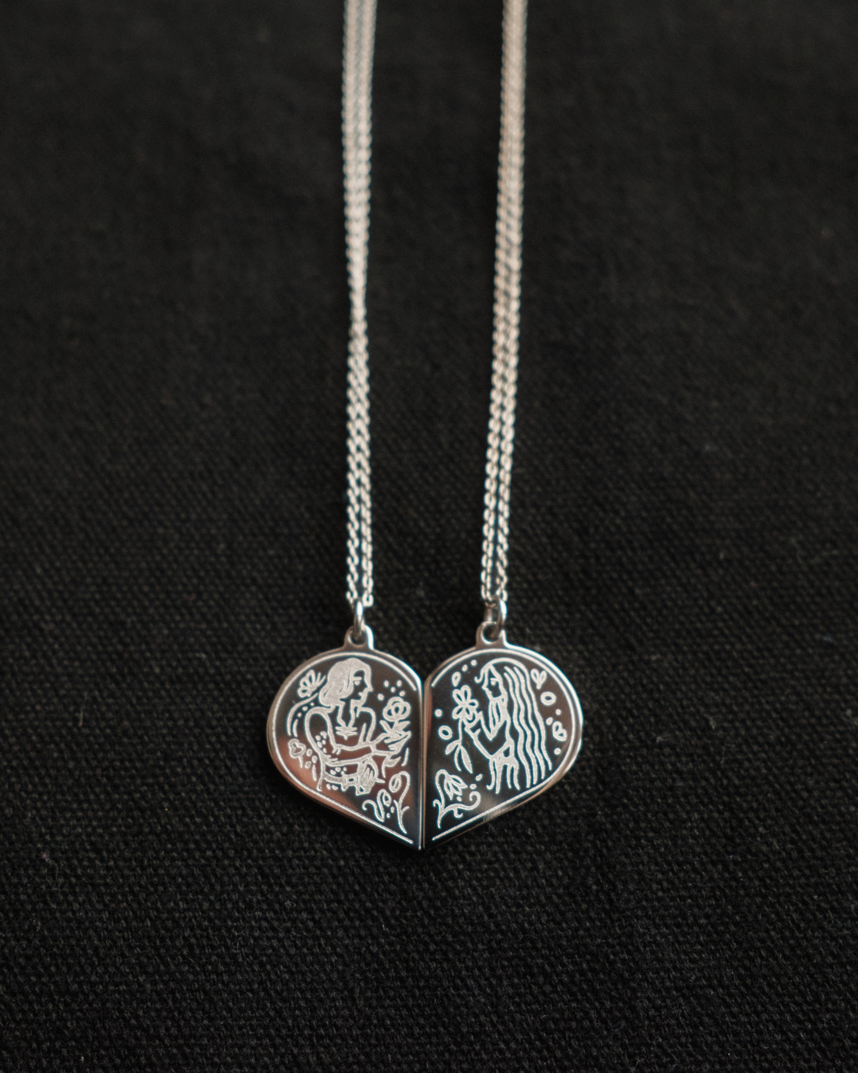 “As One” - Titanium Couples Pendant Set