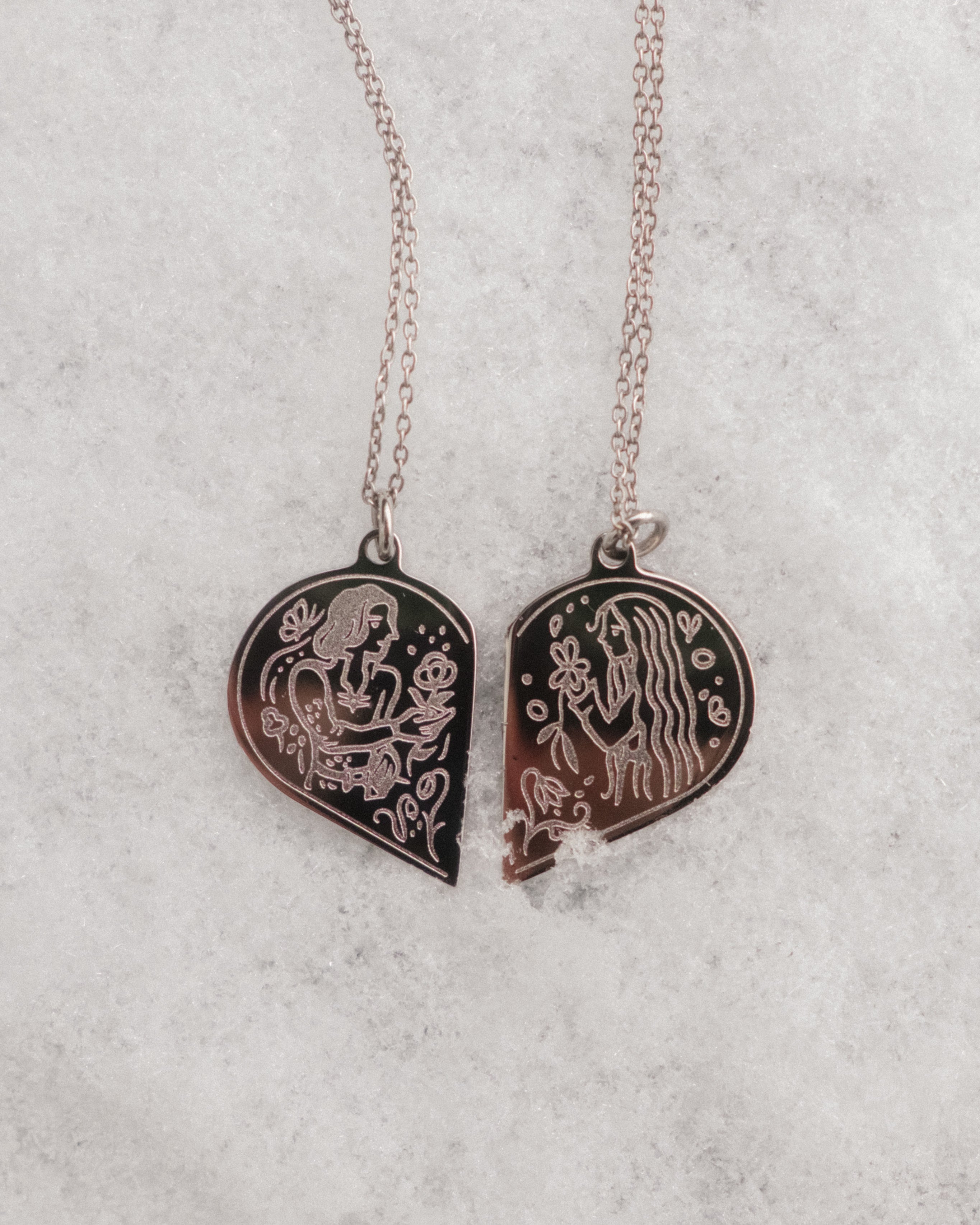 “As One” - Titanium Couples Pendant Set